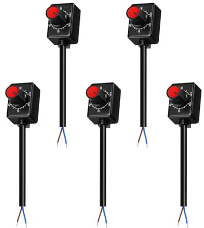Yuattory 5PCS DC 0/1-10V Knob LED Dimmer, Low Voltage Passive Dimmer PWM Dimming for 0-10V or 1-10V Dimmable Electronic LED Driver