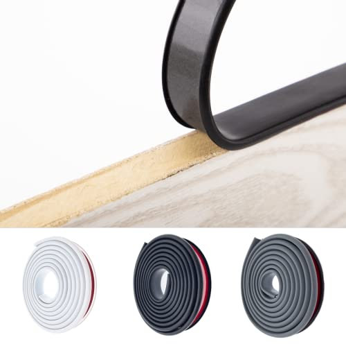 Esufeir Bande d'étanchéité autocollante en caoutchouc TPE noir en forme de U pour meubles, placards, étagères, chaises, MDF, socle 5 m x 18 mm