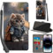 Haninsuze for iPhone 15 Pro 6.1-Inch Case PU Leather Wallet Book Flip Folio Stand View Magnetic Multi-Pattern Cover compatible with iPhone 15 Pro Phone Case (Cat)