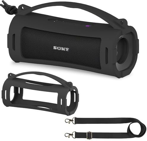 Silicone Cover Case for Sony ULT Field 1 Elextronics Ultra Portable Wireless Bluetooth Speaker, Protective Stand Holder for Sony ULT Field 1 Speaker Accessories (Case only) (Black)