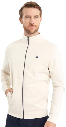 Calvin Klein Mens Concord Full Zip Stretch Soft Sweater - Turtledove - M