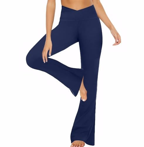 Neteson Flared Yogahose Damen Leggings High Waist Bootcut Schlaghose Lang | Blickdicht Leggins Lang Bootleg Sporthose Jogginghose Jazzpants Fitnesshose für Sport Yoga Tanz