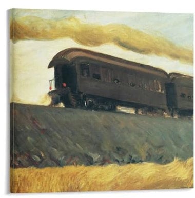 Edward Hopper – Eisenbahn-Zug-Drucke, Wandkunst, Poster, Fotokunst, Malerei, Leinwand, Poster, Zuhause, moderne Dekoration, Poster, 60 x 60 cm