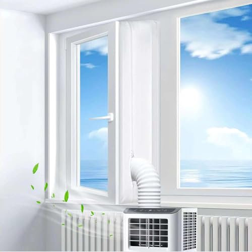 Joint de fenêtre 400 cm pour climatiseurs mobiles, climatiseurs, sèche-linge, sèche-linge à évacuation d'air, joint de fenêtre de climatisation, Hot Air Stop pour fixation sur les fenêtres, les