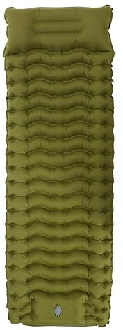 HSYFUNA Matelas de Camping Autogonflant, 13CM d'Épaisseur, Tapis Gonflable Ultraléger et Imperméable avec Oreiller et Pompe à Pied – Portable pour Tente, Plage, Randonnée, Camping