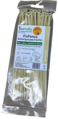 Befestigungsschlaufen FixFence Bambus hell farbig für Sichtschutzmatten 200x4,6mm 50pro Beutel von bambussi.com