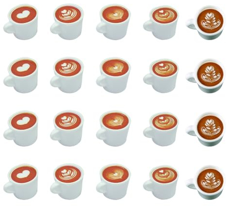 FSSTUD 20 Pcs Small Resin Coffee Cup Tiny Latte Coffee Cup Miniature Dollhouse Coffee Cups Mini Coffee Mug Ornaments Craft Doll House Accessories for Desktop Decorations