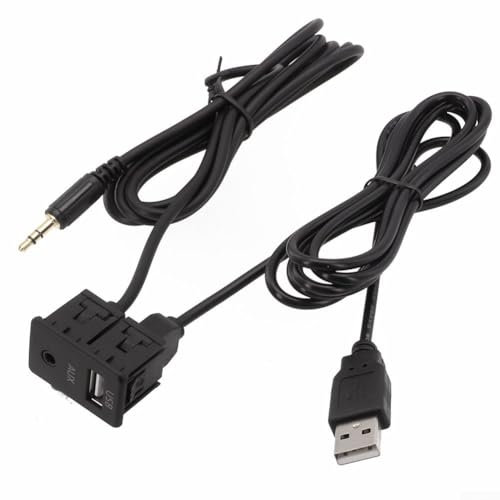 MeevrgR USB AUX Armaturenbrett Unterputz Buchse Adapter Kabel Schnittstelle für Auto Zentralkonsole Panel Audio Verlängerungskabel Fahrzeug Armaturenbrett Installation