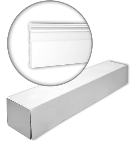 Profhome Plinthes 653118-box 200 cm x 1,5 cm x 20 cm Polystyrène extrudé (XPS) prétraité 6 moulures / 12 m