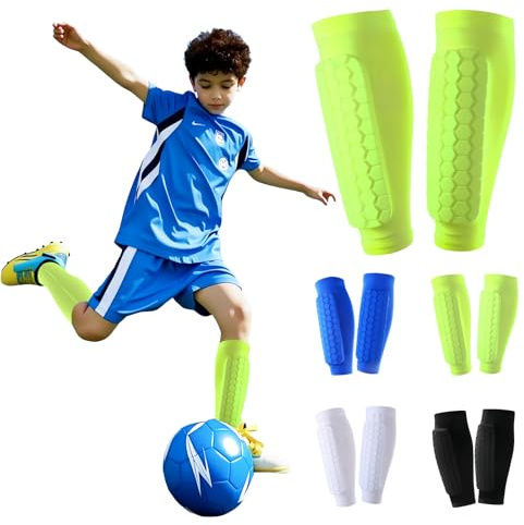 Shyllin 1 Paar Schienbeinschoner Kinder Fußball, Atmungsaktive & Stoßfeste Shin Pads für Jungen & Mädchen, Ideal für Fußball, Basketball, Radfahren, Bergsteigen
