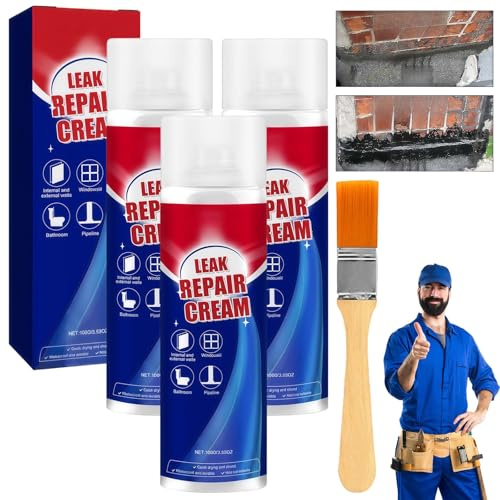 Waterproof Sealant Spray – Instant Sealing, 100ML Leak Repair Cream with Brush, High Low Temperature, for Roofs, Pipes, Joints, etc.(3PCS)