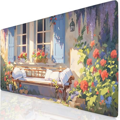 White Mouse Mat 900x300x3mm XXL Gaming Mouse Pad Sofa Desk Mat, Gaming Keyboard Mousepad Improved Precision and Speed, Desk Accessories with Non-Slip Base Extended Mousemat for Office Home YG-235