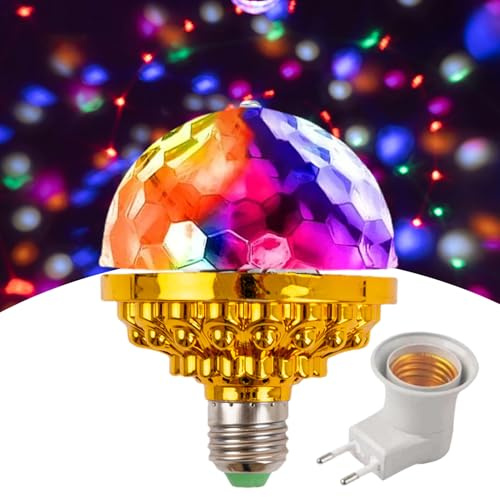Ylnailky Disco Glühbirne - LED Beleuchtung mit langer Lebensdauer und Dekoration | Rotierende Disco Kugel Lampe | für Hausbar und Weihnachten Feiertage Nächte Kinder Jugendliche