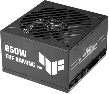 ASUS TUF Gaming 850W Gold EVO Gaming Netzteil | 850 Watt, Lüfter mit Doppelkugellager, ATX 3.1 & PCIe 5.1, 80 Plus & Cybernetics Gold-Zertifizierung, geätzte Kabel, Schwarz