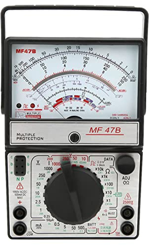 Spacnana MF47B Multifunctional Multimeter, Technical Plastic, Overvoltage Protection, Gold Plated Circuit Board, Laboratory and Home Use