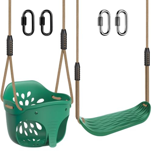 BeneLabel Schaukel Kinder Babyschaukel Eimer Brett Schaukelsitz/272kg/113kg | 1-4 Jahre Kleinkind Teen Erwachsene,Elastisch,Rückenlehne,Hartgummi,130-200cm Seil,Spielplatz Garten Kinderzimmer
