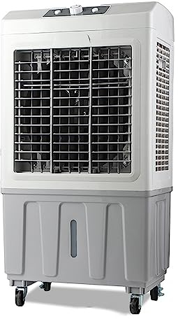 Genérico Enfriador de Aire Evaporativo Industrial, 3 en 1, Humidificador, Ventilador, 3 Velocidades, Ruedas 360°, 6 Cajas de Hielo, Enfriamiento Eficiente
