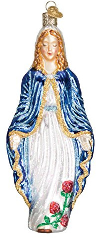 Old World Christmas Spiritual Gifts Glass Blown Ornaments for Christmas Tree Virgin Mary