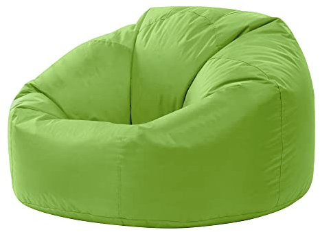Bean Bag Bazaar Kingston Outdoor Beanbag, Lime Green, Water Resistant Fabric, Large Bean Bag with Filling Included, Floor Chair, Garden Chair, Outdoor Seating, Garden Furniture