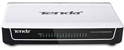 Tenda Switch-Desktop Switch S16, Con 16 Porte RJ45, 10/100 Mbps, Plug & Play, Rilevamento automatico interscambi MDI/MDI-X, Design ergonomico, VLAN