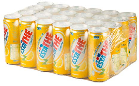Estathé Limone - The Freddo con Vero Infuso di Foglie di The e Succo di Limone, Bevanda Analcolica Senza Glutine, 24 Lattine da 330 ml