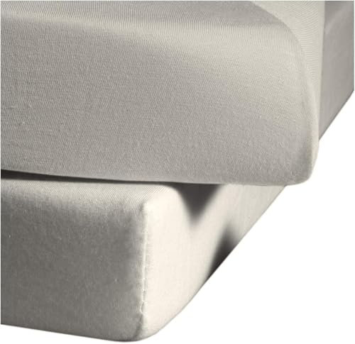 fleuresse Comfort Spannbettlaken (96 % Baumwolle, 4 % Elasthan), mit Rumdumgummizug, Ökotex Standard 100, für Matratzen bis 26 cm Höhe, 140 - 160 x 200 - 220 cm, porzellan