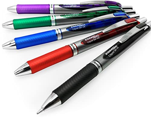 Pentel - Energel BL80 Tintenroller mit Flüssig-Tinte, 1,0 mm, 1 Stück pro Farbe, 5 Stück