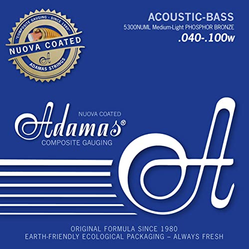 Adamas Strings for Acoustic Guitar Phosphor Strings Nuova Coated solid brass ball-end Set 4-string med-light 5300NU-ML