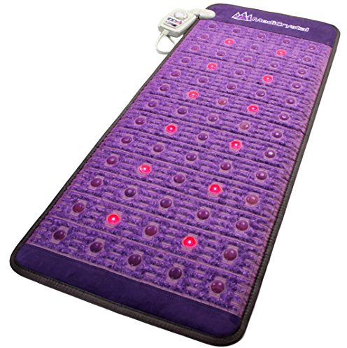 MediCrystal Infrarrojo lejano amatista Mat 150 x 60 cm - cristales naturales + 53 Agates + 4, 8, 10, 14 Hz PEMF de Fotones - púrpura de tamaño mediano 59 L x 24 W