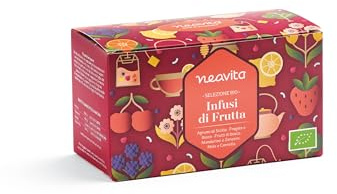 NEAVITA - Selezione INFUSI di FRUTTA 20 filtri in 5 varietà [Agrumi di Sicilia, Fragole e Ibisco, Frutti di Bosco, Mandarino e Zenzero, Mela e Cannella]