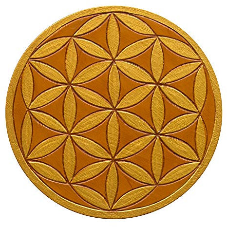 Wandornament Saat des Lebens MDF braun/gold bemalt, 20 cm