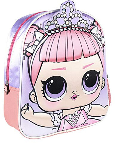 CERDÁ LIFE'S LITTLE MOMENTS - LOL Surprise Metallisch Glänzender Mädchen Rucksack Kinder | Kinder Rucksack mit Glitzer - Offiziell Lizenzierte LOL Surprise, bunt, 25 x 31 x 10 cm