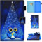 XFDSFDL® Schutzhülle für Samsung Galaxy Tab S6 Lite P610N (10,4 Zoll) PU Leder Hülle Flip Cover Nachteule Muster mit Ständer Magnetverschluss Taschen Case Ledertasche, 04