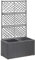 vidaXL Hochbeet mit Rankgitter 2 Töpfen Pflanzkübel Pflanzkasten Blumenkübel Gartenspalier Spalier Rankhilfe Rankkasten 58x30x107cm Poly Rattan Schwarz