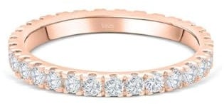Lisandra Scott Eternity Ring Treasure 925 Sterlingsilber mit Zirkonia Kristall Damenring in Silber, Rosegold und Gold für Damen, Frauen mit Funkelnden Steinen Breit (54, Rose)