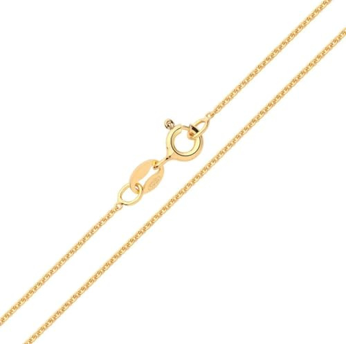 Old English Jewellers 9ct Yellow Gold on Sterling Silver Belcher Chain Necklace - 16 18 20 22 24 Lengths - 1.1mm Wide – Dainty Necklace for Pendants