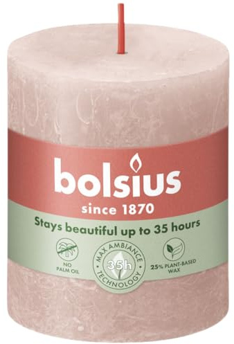Bolsius Rustik Stumpenkerze Nebliges Maße: 80 x 68 x 68 mm