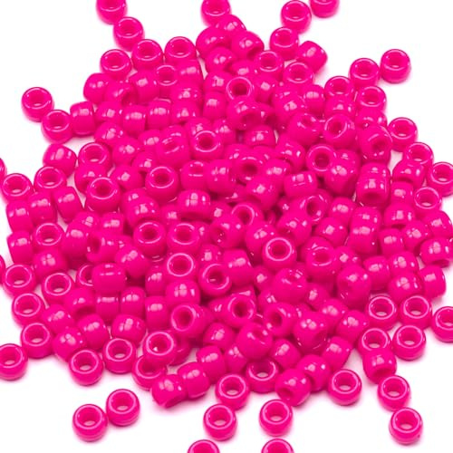 Gxueshan 1000pcs Acrylic Pony Beads 6x9mm for DIY Bracelet Necklace Earring Making Hair Braiding