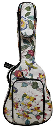 MUSIC FIRST Gitarrentasche aus Leinen, gepolstert, amerikanischer ländlicher Stil, 2 cm, Gitarren-Rucksack (überprüfen Sie Foto Nr. 2 und messen Sie Ihre Gitarre!) (91,4 - 94 cm, 3/4 Junior-Größe)