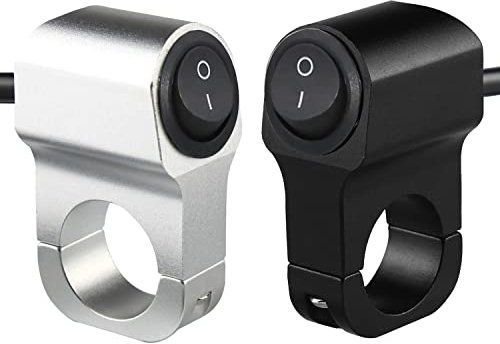 RUNCCI-YUN 2pcs Interruttore per Moto 12V,Universale 22mm Interruttore Manubrio Moto,interruttore luce freno fendinebbia ON/OFF Interruttore a Pulsante 12V,per Veicoli Elettrici, Corse ATV, Moto