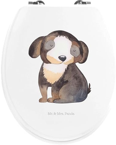 Mr. & Mrs. Panda Motiv WC Sitz Hund Entspannen - Geschenk, flauschig, Klodeckel, Vierbeiner, Hunderasse, Toilette, Hundeliebe, Tierliebhaber,
