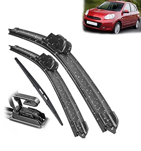 GHSYZY Für Nissan Für Micra Für March K13 2010-2020 Scheibenwischer Vorne Und Hinten Wischerblätter Set Kit Windschutzscheibe Windschutzscheibe Fenster 21+ 14 + 12 Scheibenwischer