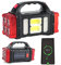 BomKra Linterna recargable para acampar con cargador solar, linterna de mano, linterna eléctrica para senderismo al aire libre o cortes de energía en interiores (S-rojo)