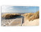 DEQORI Küchenrückwand Glas | Motiv Strandaufgang am Meer | 80x40 cm | Bad- oder Herd-Rückwand | Herdblende Spritzschutz für Küche & Badezimmer | Moderne Deko für Fliesenspiegel