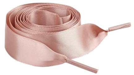 2 paia di lacci in raso, universali, piatti, resistenti agli strappi, per scarpe di ricambio unisex, casual, in tela di diverse dimensioni, 90 cm di lunghezza, 2 cm di larghezza, rosa antico
