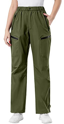 AXESQUIN Regenhose Damen Wasserdicht Atmungsaktiv Winddicht Leichte Gefüttert Überziehhose Fahrrad Hose Wanderhose