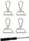 WeddHuis Kit di 4 Chiusure Girevoli in Metallo con Fermagli a Artiglio di Aragosta e 1 Cacciavite - Accessori per Borse, Borse a Tracolla e Borse in Pelle (Argento)