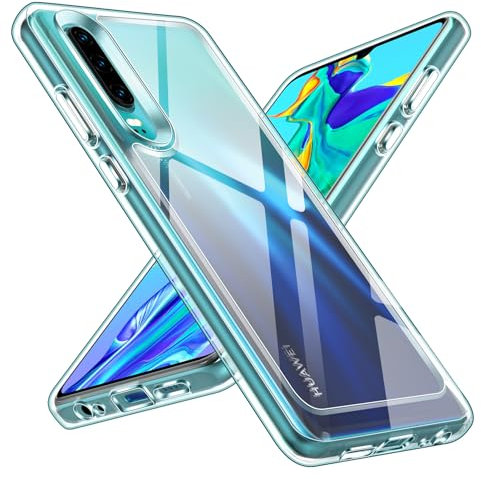 ivoler Anti-Jaunissement HD Clair Coque pour Huawei P30, [Protection Militaire] Mince Transparent Étui de Protection en Silicone Antichoc, Rigide PC Bumper Housse