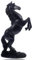 Stehendes Pferd auf Sockel - Kunstharzstatue für Zuhause - Pferdestatue in Schwarz - Tischdeko mit Sockel - Elegante Pferdefigur als Dekoration für Wohnzimmer, Büro - Tischdeko Dekofigur Pferd