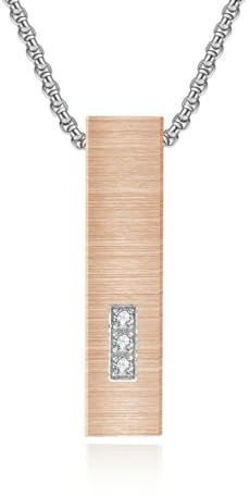 Stainless steel necklace geometric baguette perfume bottle necklace